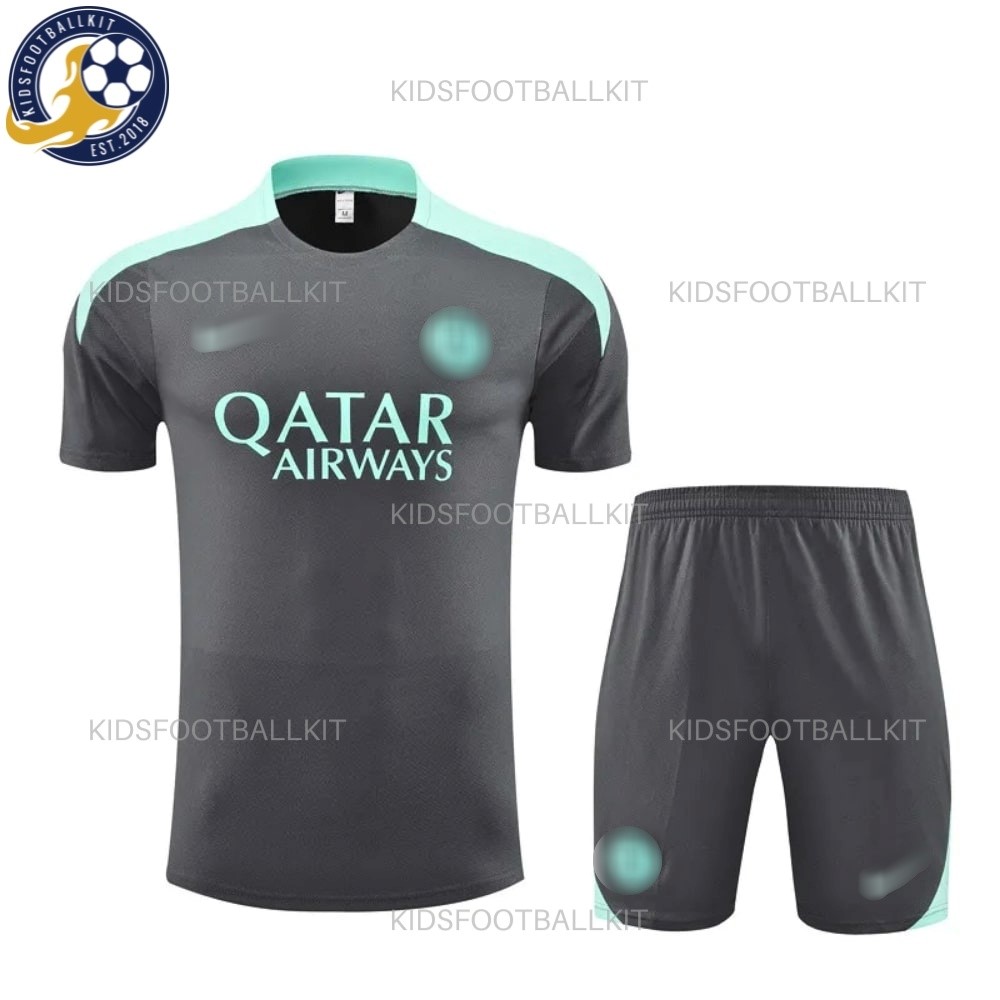 P^_^SG Training Kids Football Kit 2024/25 (No Socks) – Gray
